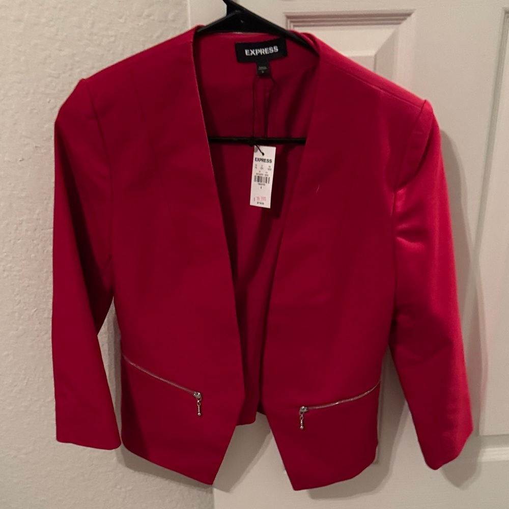 Express Women's Vibrant Red Blazer.